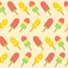Popsicles Seamless Pattern Background 