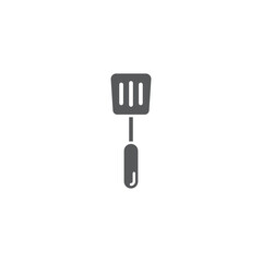 Black line Spatula icon isolated on white background. Kitchen spatula icon. BBQ spatula sign. Barbecue and grill tool. Set icons colorful circle buttons. Vector Illustration