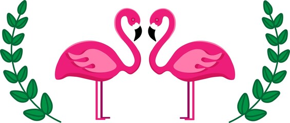 Two lovely flamingos illustration
