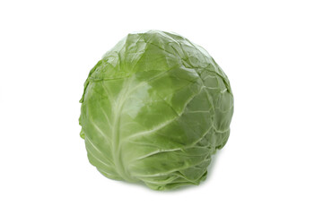Obraz premium Fresh green cabbage isolated on white background