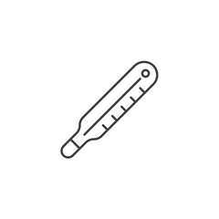 Thermometer Thin Line Related Vector Icon. Flat Icon Isolated on the White Background. Editable Stroke EPS file. Vector illustration.