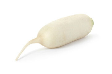 Whole fresh ripe turnip on white background