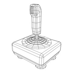 Joystick with buttons. Retro video game controller gamepad © newb1