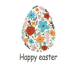 easter egg with flowers