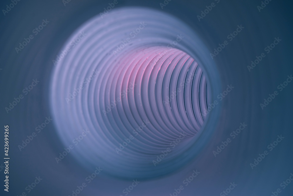 Leinwandbilder beautiful round abstract tunnel with color light on a background pattern textured ford design.