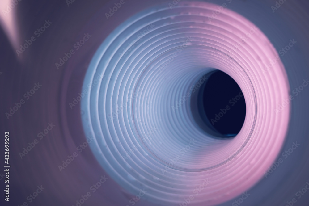 Aufkleber Beautiful round abstract pink tunnel with color light on a background pattern textured ford design.