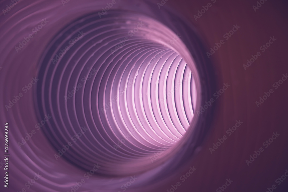 Poster beautiful round abstract pink tunnel with color light on a background pattern textured ford design.