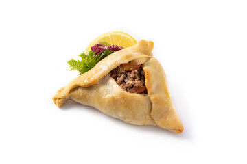 Traditional middle eastern fatayer isolated on white background