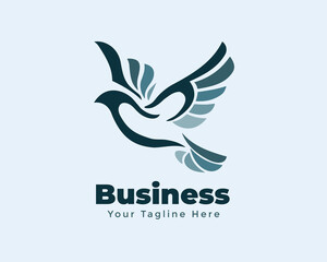 Obraz premium simple abstract dove bird fly high beauty elegant logo symbol illustration inspiration