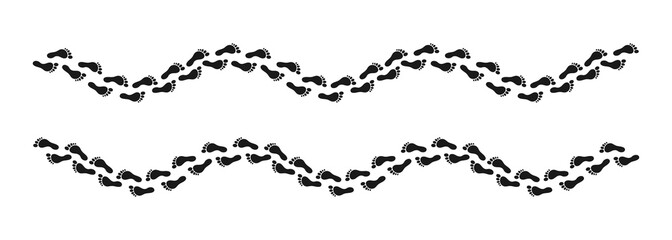 Obraz premium The footprints. Traces of a man. Vector illustration