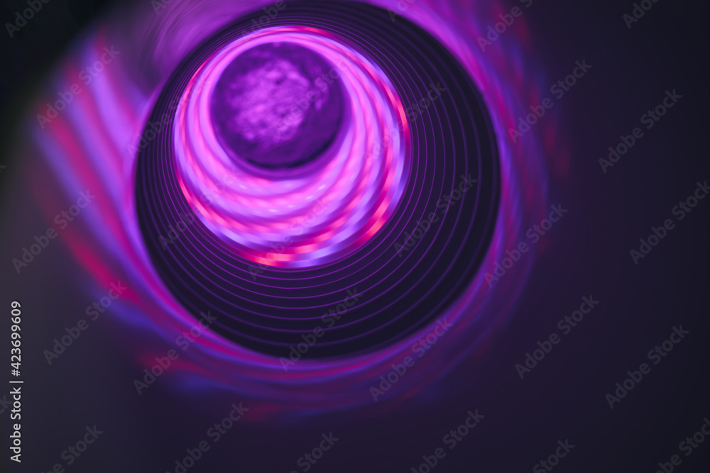 Aufkleber Abstract swirl tunnel with violet light on a background pattern textured for design.