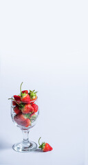 The strawberries in a glass 