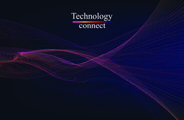 Connection technologies. communication technology. Big data vizualization. Abstract vector background. 