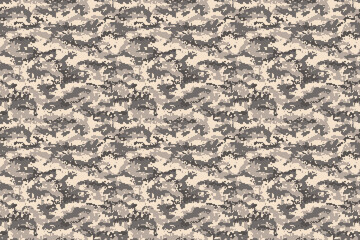 Pixel camouflage brown desert seamless pattern. Vector