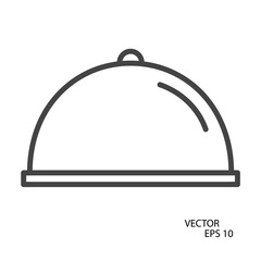 Platter flat icon. Pictogram for web. Line stroke. Isolated on white background. Vector eps10