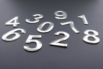 Numbers on a black background