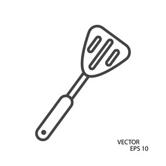 Spatula flat icon. Pictogram for web. Line stroke. Isolated on white background. Vector eps10