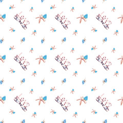 Ballerina shoes seamless pattern.Ballerina shoes drawing. illustration design for fashion fabrics, textile graphics, prints, wallpapers and other uses.