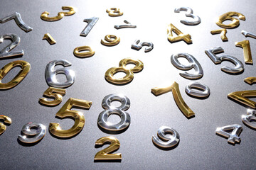 Numbers on a black background