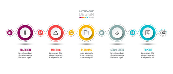 Timeline chart business infographic template.