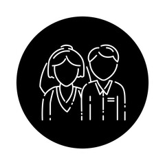 Marriage color line icon. Wedding ceremony. Bride and groom.