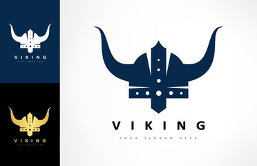 Viking Helmet logo. Armor design.