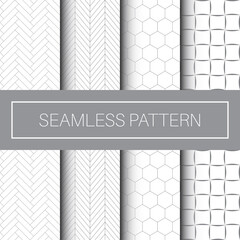 Seamless Geometric Pattern Tile Collection in Isolated White Background