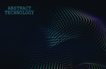 Abstract background with wave of dots.Equalizer for music, showing sound waves with music waves, music background equalizer concept.Vector illustration