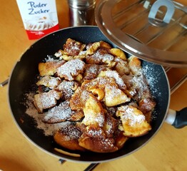 sweet omlette with powder sugar 
