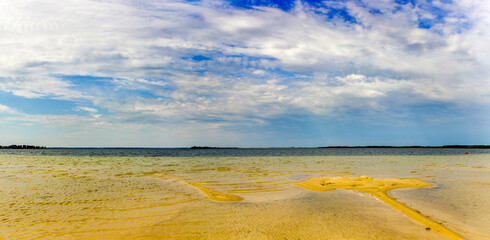 a panoramic view of Svitiaz lake a biggest of Shatskyi Lakes group, Shatsk National Natural Park, Volyn region of Western Ukraine 