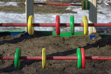 multi-color elements of the playground