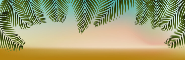Fototapeta na wymiar Summertime background with handwritten inscription, sun and palm trees. sun glitch. Retro 80s fashion Sci-Fi Background in bright neon colors. Vector