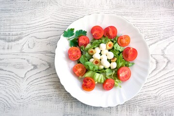 salad with tomatoes and cucumbers