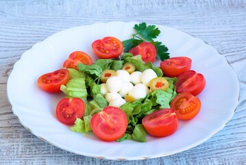 salad with tomatoes and mozzarella