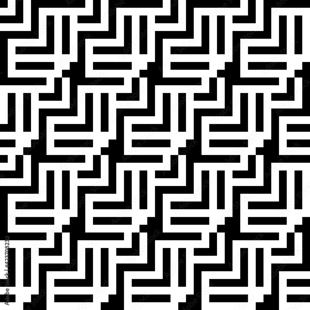 Aufkleber Maze Pattern. Vector Black Lines Maze Pattern. Black Lines Maze Ornament.