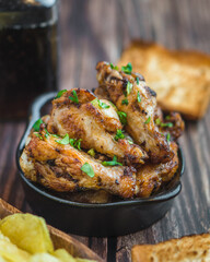 Homemade fried bbq chicken wings