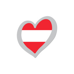 Austria flag inside of heart shape icon vector. Eurovision song contest symbol vector illustration