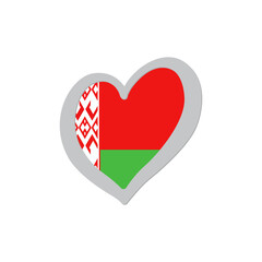 Belarus flag inside of heart shape icon vector. Eurovision song contest symbol vector illustration