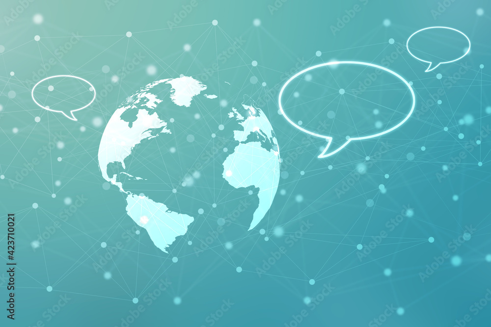 Poster 2d rendering two chat box isolated