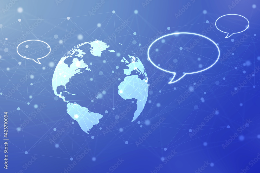Poster 2d rendering two chat box isolated