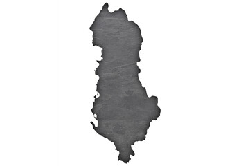 Karte von Albanien auf dunklem Schiefer