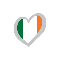 Ireland flag inside of heart shape icon vector. Eurovision song contest symbol vector illustration