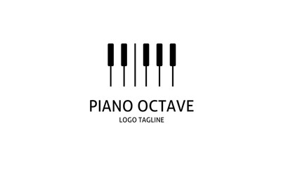 Abstract flat piano tuts octave logo for music brand © badutsirkus