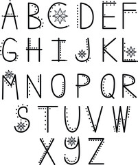 Mystic Alphabet. Custom Lettering Designs Typography fonts. Vector illustration, letters