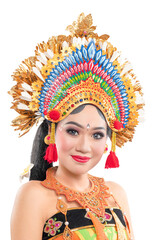 Asian woman dancing Balinese traditional dance