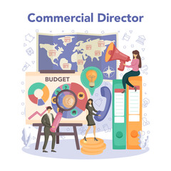 Commercial director concept. Sales manager developing business plan