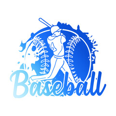 Baseball Player Scene Illustration Icon Hand Drawn. Vector Design Sport Man in Action. 