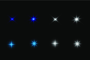 Bright Stars lights Set Illustration