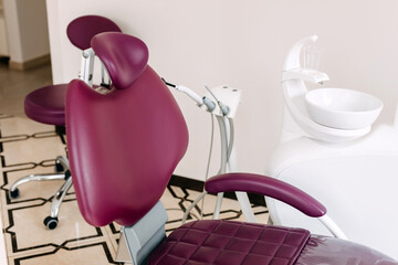 Empty chair in a stomatological clinic.