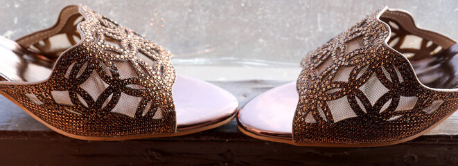 Fototapeta na wymiar pair of designer slippers